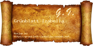 Grünblatt Izabella névjegykártya